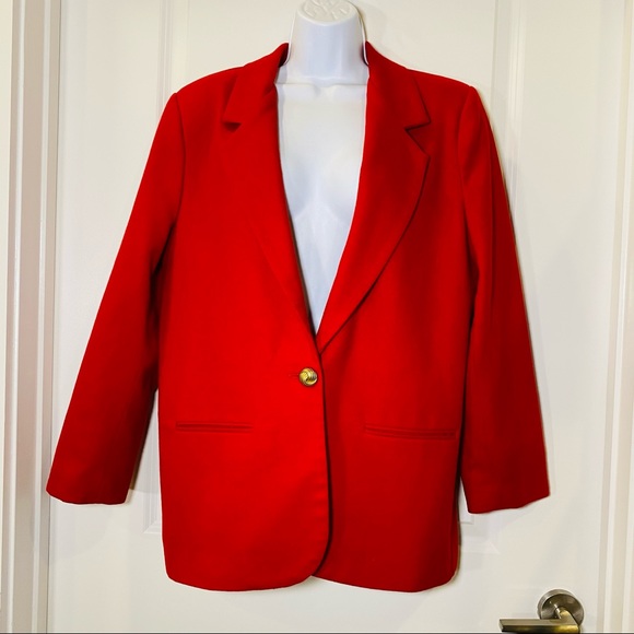 Vintage Red Stylish Blazer Size US 12 - Picture 9 of 12